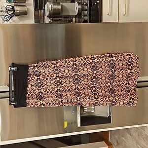 💕DAINTY HOOLIGAN💕 Tyche Midi Skirt ~ Pink & Black Print Large